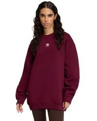 adidas - Essentials Long Oversized Crew Sweatshirt Sweatshirts - Lyst