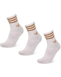 adidas - Mid Cut Crew 3 Pack Calcetines - Lyst