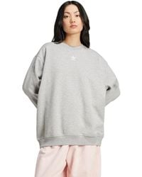 adidas - Essentials Long Oversized Crew Sweatshirt Sweatshirts - Lyst