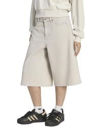 adidas - Mid Rise Denim Jorts Shorts - Lyst