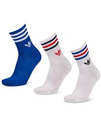 adidas - Mid Cut Crew 3 Pack Socks - Lyst