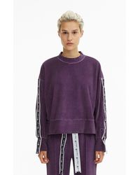 Oversized V-neck Cropped Sweatshirt 