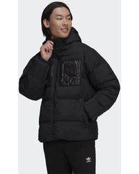 adidas Originals Reversible Hooded Down Puffer Jacket In Black Dh5003 for Men Lyst
