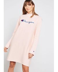 Reverse Weave Hooded Sweater Dress 