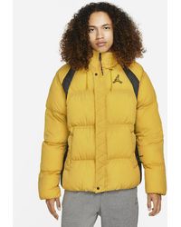 Nike Synthetic Vintage Reversible Puffer Coat in Yellow for Men | Lyst