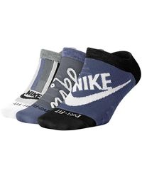 Nike Everyday Max Lightweight No Show Socks (3 Pairs) - Blue