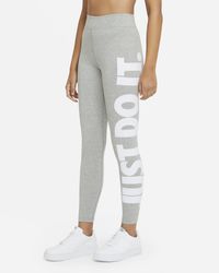 Nike Sportswear Essential High-waisted Graphic Leggings - Gray