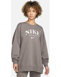 Nike Sportswear Essentials Oversized Fleece Crewneck - Gray