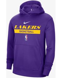 Nike Dri-fit Nba Los Angeles Lakers Spotlight Pullover Hoodie - Purple