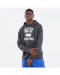 Nike Nba Brooklyn Nets Essential Pullover Fleece Hoodie - Gray