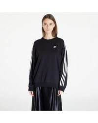 adidas Originals - Adidas 3 Stripes Oversized Crew Sweatshirt - Lyst