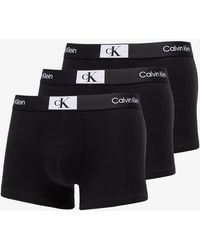 Calvin Klein - ́96 cotton stretch trunks 3-pack black/ black/ black - Lyst