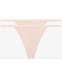 Calvin Klein - Thong 2 Pack Buff - Lyst