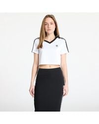 adidas Originals - Top Adidas Adicolor Football Jacquard V-Neck Crop Polo Shirt - Lyst