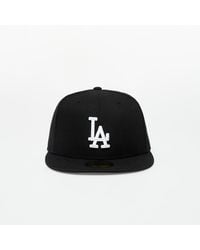 KTZ - 59fifty mlb basic los angeles dodgers cap black/ white - Lyst