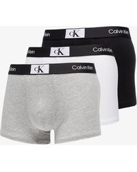 Calvin Klein - ́96 Cotton Stretch Trunks 3-pack Black/ White/ Grey Heather - Lyst