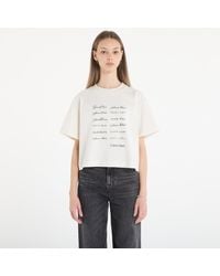 Calvin Klein - T-Shirt Jeans Ss Cropped Boxy Grap Tee - Lyst
