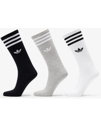 adidas Originals - Chaussettes adidas high crew sock 3-pack white/ mgreyh/ black xl - Lyst