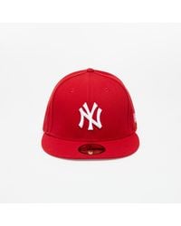 KTZ - 59fifty mlb basic new york yankees cap scarlet/ white - Lyst