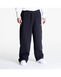 Nike - Pantalons solo swoosh open-hem brushed-back fleece pants black/ white l - Lyst