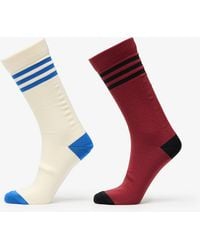 adidas Originals - Socken Adidas 3 Stripes Textured Crew Socks 2-Pack Cream/ Preloved Ruby - Lyst