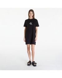Calvin Klein - Dress Jeans Satin Ck T-shirt Dress Xs - Lyst