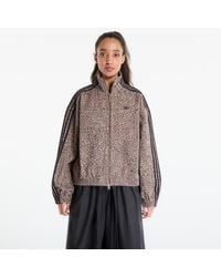 adidas Originals - Jas Adidas Firebird Oversized Aop Denim Jacket Earth Strata/ Stone Khaki - Lyst