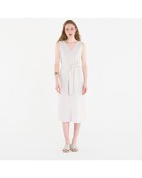 Calvin Klein - Kleid Linen V Neck Sleeveless Dress - Lyst