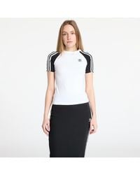 adidas Originals - T-Shirt Adidas Adicolor 3 Stripe Raglan Slim Tee - Lyst