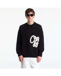 Off-White c/o Virgil Abloh - Sweater Script Shared Logo Emb Knit Crewneck - Lyst