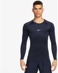 Nike - T-Shirt Pro Dri-Fit Tight Long-Sleeve Fitness Top Obsidian - Lyst