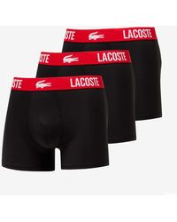 Lacoste - Underwear Trunk 3-pack Black/ Red - Lyst