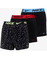 Nike Dri-FIT Essential Micro Boxer 3-Pack Swooshfetti Print/ Black/ Uni Red - Blau