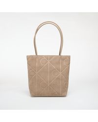 Calvin Klein - Borsa Emblem Aop Suede Small Tote - Lyst