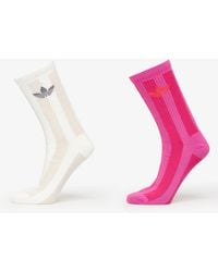 adidas Originals - Sokken Adidas Striped Crew Socks 2-Pack Off/ Signal - Lyst