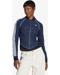 adidas Originals - Jas Adidas Superstar Denim Corset Track Top - Lyst