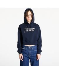 Tommy Hilfiger - Sweatshirt Tommy Jeans Relaxed Cropped Script Hoodie - Lyst