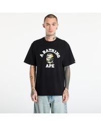 A Bathing Ape - T-shirt 1st camo college tee unisex black/ ye xl - Lyst