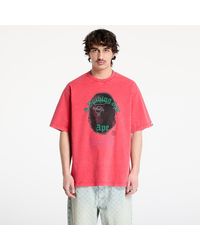 A Bathing Ape - Maglietta Garment Dye Rhinestone Ape Head Relaxed Fit Tee - Lyst