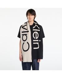 Calvin Klein - Sciarpa Bold Logo 2-Tone Wool Scarf - Lyst