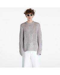 Daily Paper - Zuberi Crochet Long Sleeve Sweater Moonstruck Grey - Lyst