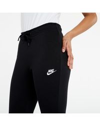 Nike Sportswear W Essential Fleece Mr Pant Tight Black/ White - Nero