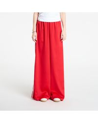 adidas Originals - Pants Adidas Adicolor Satin Wide Leg Track Joggers Better Scarlet/ Bright - Lyst