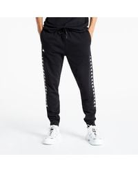 KAPPA mens slim fit track trousers pants bottoms casual joggers black S M L XL 
