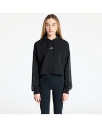 adidas Originals - Sweatshirt Adidas Essentials 3 Stripes Print French Terry Hoodie - Lyst