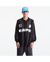 A Bathing Ape - T-Shirt Sta Stripe Pattern Jacquard Multi Logo Relaxed Fit Ls Tee - Lyst