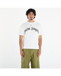 Palm Angels - T-Shirt Curved Logo Reg Tee Off - Lyst