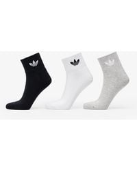 adidas Originals - Adidas Mid Ankle Sock 3-pack / Medium Grey Heather/ Black - Lyst