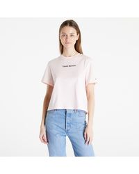 Tommy Hilfiger Tommy Jeans Classic Serif Linear T-Shirt Pink - Weiß