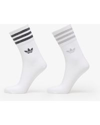 adidas Originals - Adidas mid-cut glitter crew socks 2-pack white/ grey two/ black - Lyst